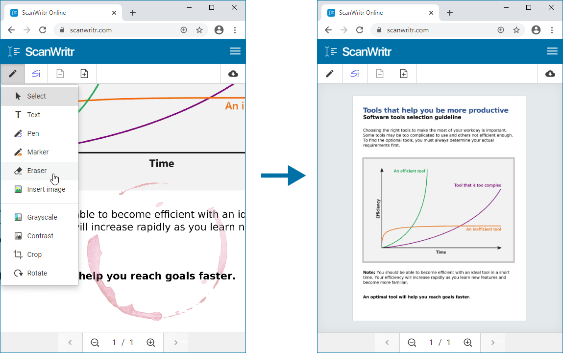 Eraser tool