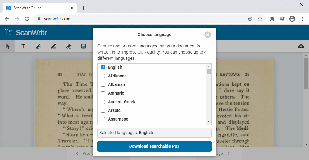 Select OCR languages